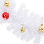 HKH Grinalda de Natal Decorada com Enfeites - Branco
