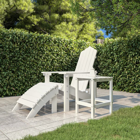 HKH 4 Pcs Conj. de Jantar P/ Jardim Madeira de Pinho Maciça - Branco