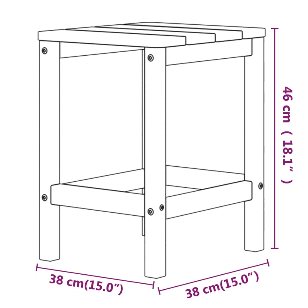 HKH Mesa de Jardim Adirondack 38x38x46 Cm Pead - Antracite