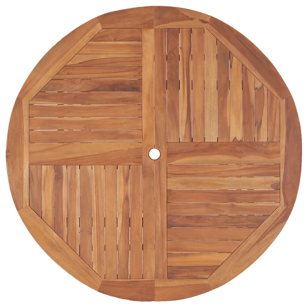 HKH Mesa de Jantar P/ Jardim Ã˜110x75 Cm Madeira de Teca Maciça - Marrom