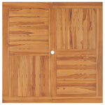 HKH Mesa de Jantar P/ Jardim 110x110x75 Cm Madeira de Teca Maciça - Marrom