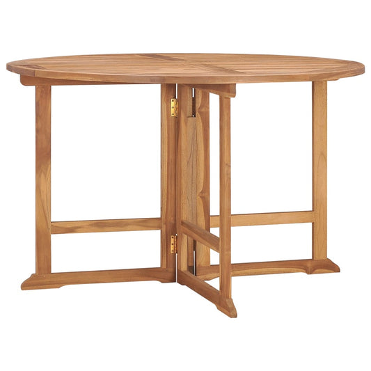 HKH Mesa de Jantar para Jardim Dobrável Ã˜110x75 Cm Teca Maciça - Marrom