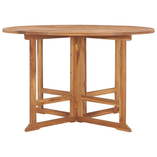 HKH Mesa de Jantar para Jardim Dobrável Ø110x75 Cm Teca Maciça - Marrom