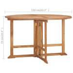 HKH Mesa de Jantar para Jardim Dobrável Ã˜110x75 Cm Teca Maciça - Marrom