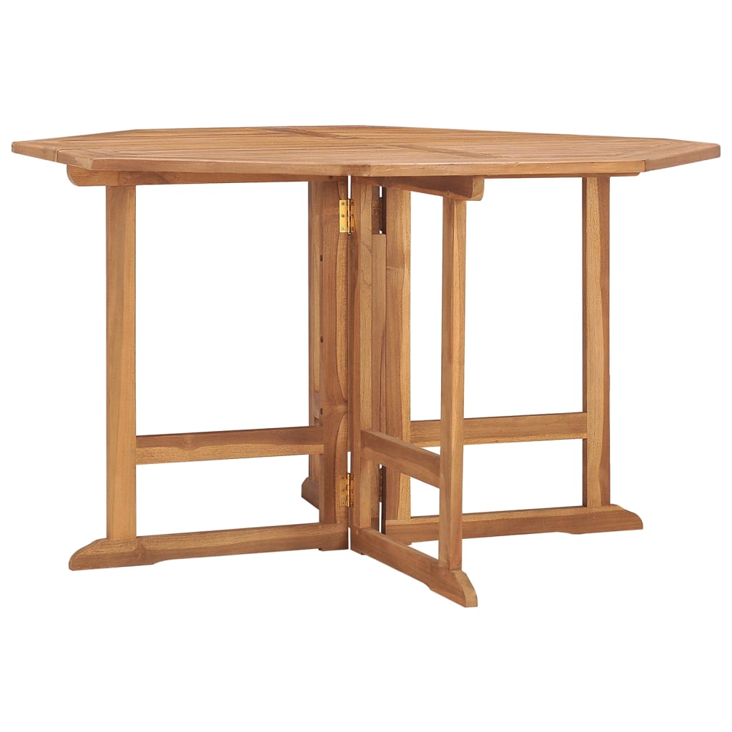 HKH Mesa de Jantar para Jardim Dobrável 110x110x75 Cm Teca Maciça - Marrom