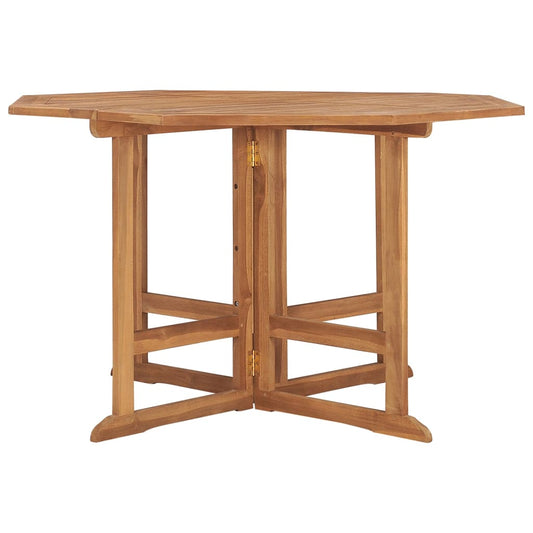 HKH Mesa de Jantar para Jardim Dobrável 110x110x75 Cm Teca Maciça - Marrom