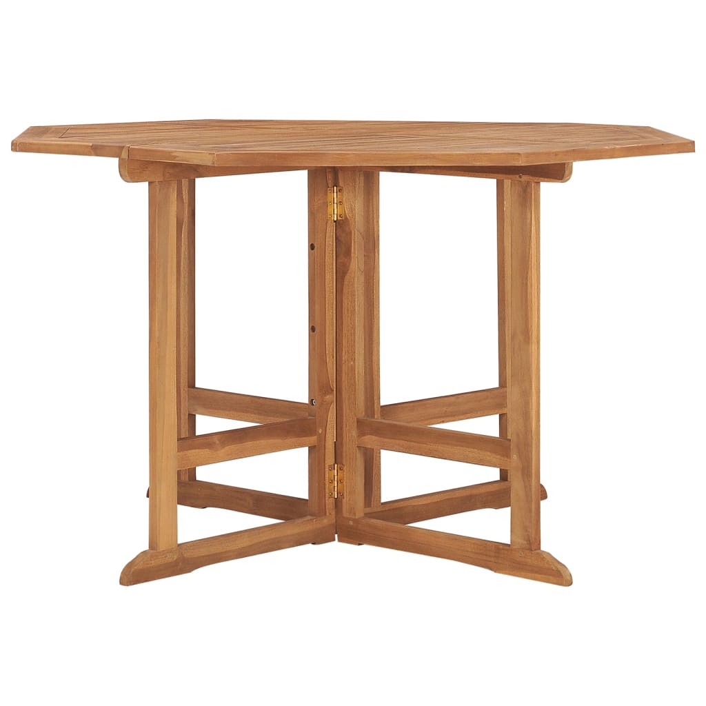 HKH Mesa de Jantar para Jardim Dobrável 110x110x75 Cm Teca Maciça - Marrom