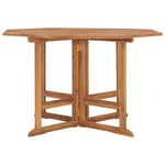HKH Mesa de Jantar para Jardim Dobrável 110x110x75 Cm Teca Maciça - Marrom