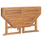 HKH Mesa de Jantar para Jardim Dobrável 110x110x75 Cm Teca Maciça - Marrom