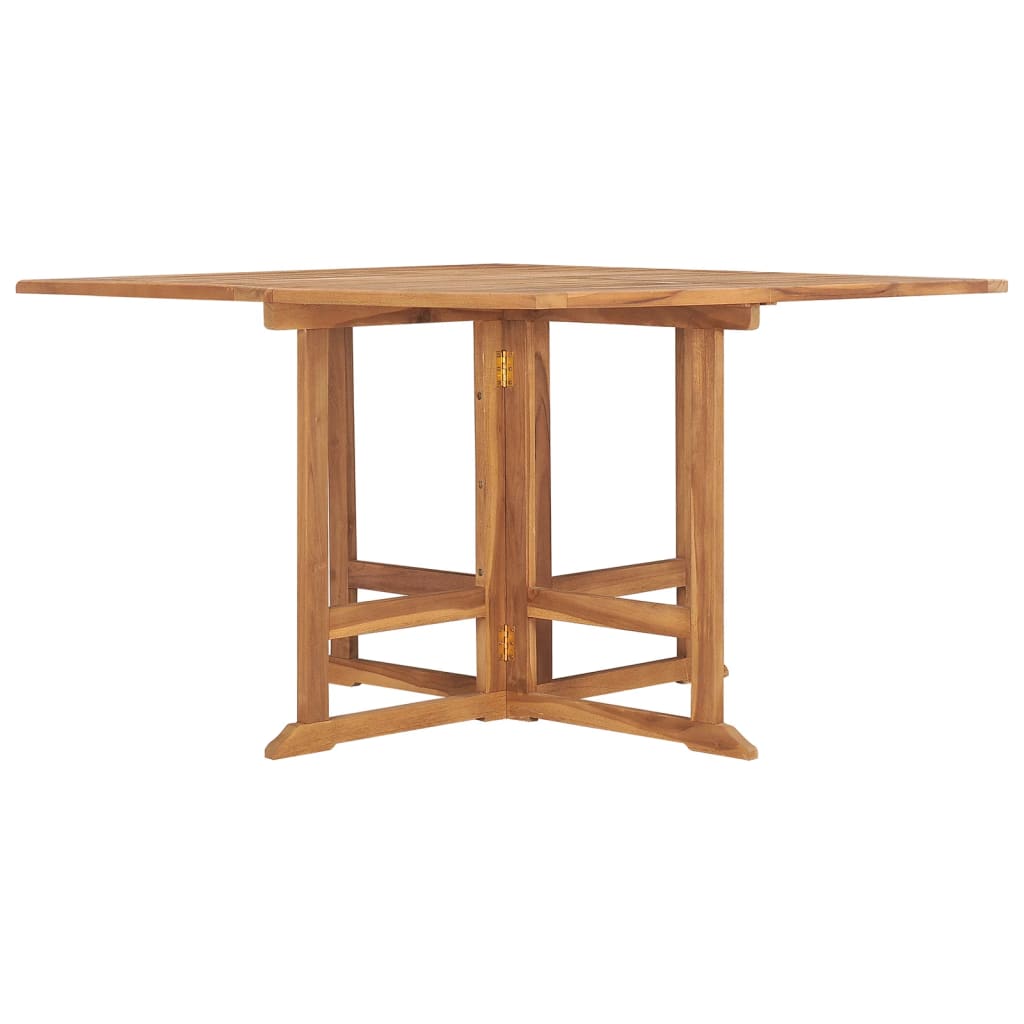 HKH Mesa de Jantar para Jardim Dobrável 110x110x75 Cm Teca Maciça - Marrom