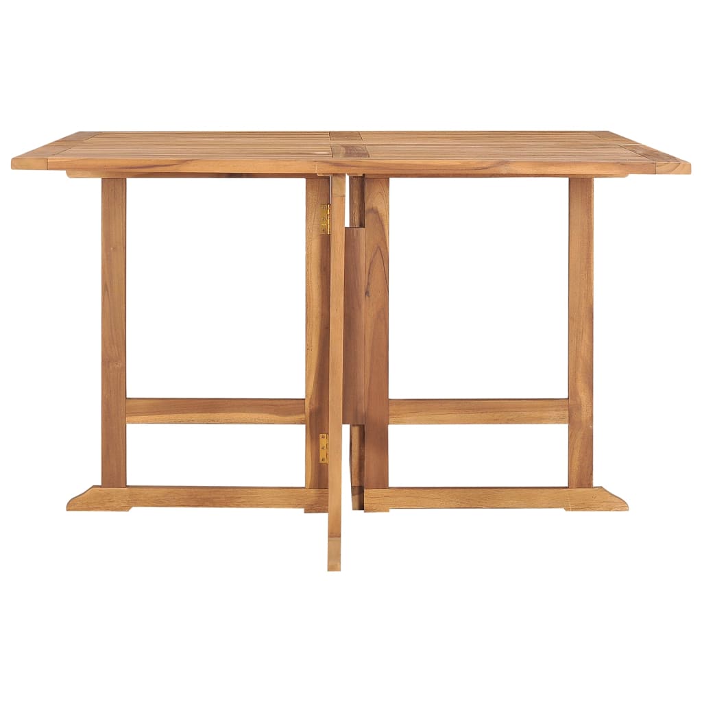 HKH Mesa de Jantar para Jardim Dobrável 110x110x75 Cm Teca Maciça - Marrom