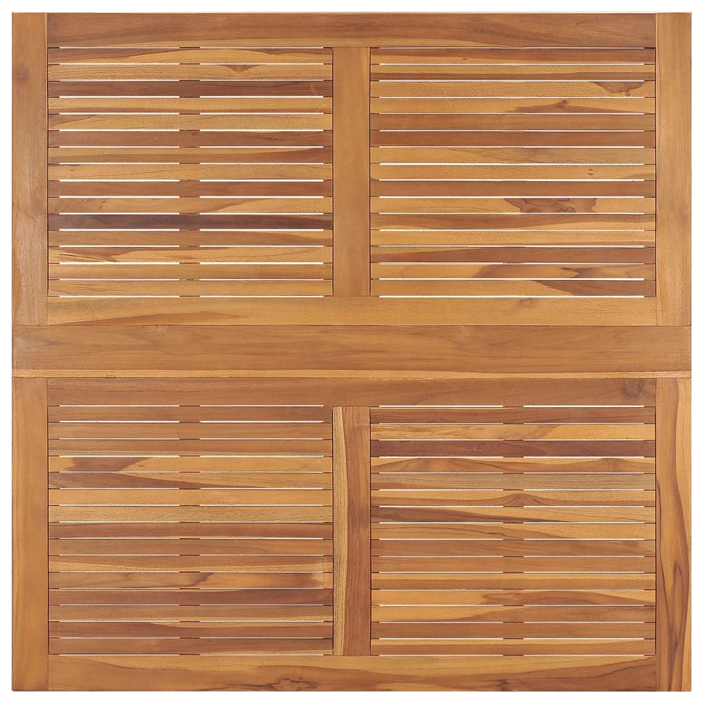 HKH Mesa de Jantar para Jardim Dobrável 110x110x75 Cm Teca Maciça - Marrom
