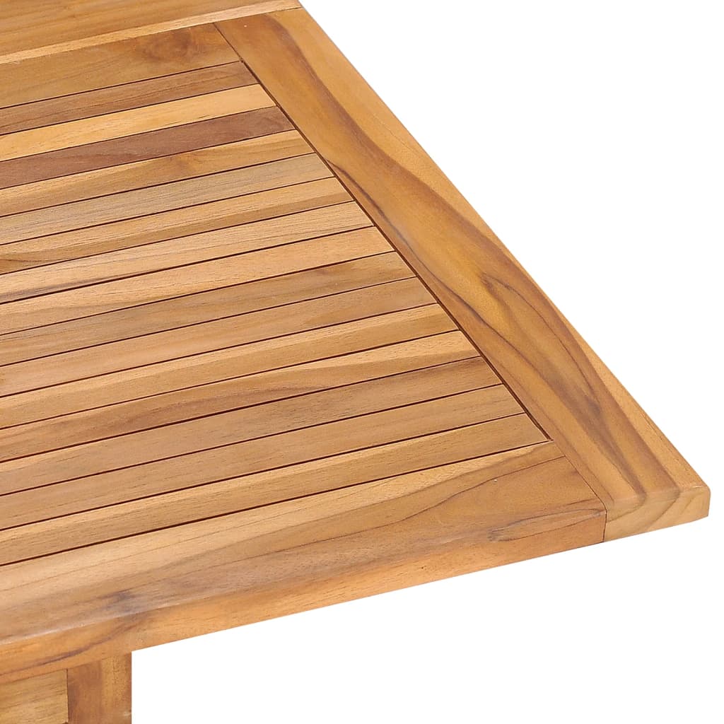 HKH Mesa de Jantar para Jardim Dobrável 110x110x75 Cm Teca Maciça - Marrom