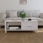 HKH Mesa de Centro Hamar Pinho Maciço - Branco