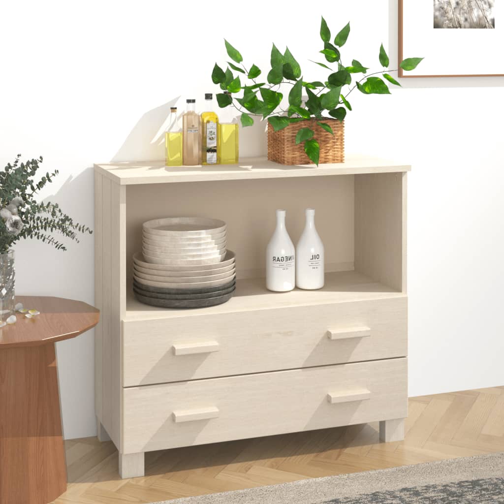 HKH Aparador Hamar en Madera de Pino Macizo, MDF 85 X 35 X 80 Cm - Marrón Miel