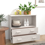 HKH Aparador Hamar em Madeira de Pinho Maciça, Mdf 85 X 35 X 80 Cm - Branco