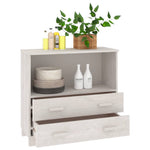 HKH Aparador Hamar em Madeira de Pinho Maciça, Mdf 85 X 35 X 80 Cm - Branco