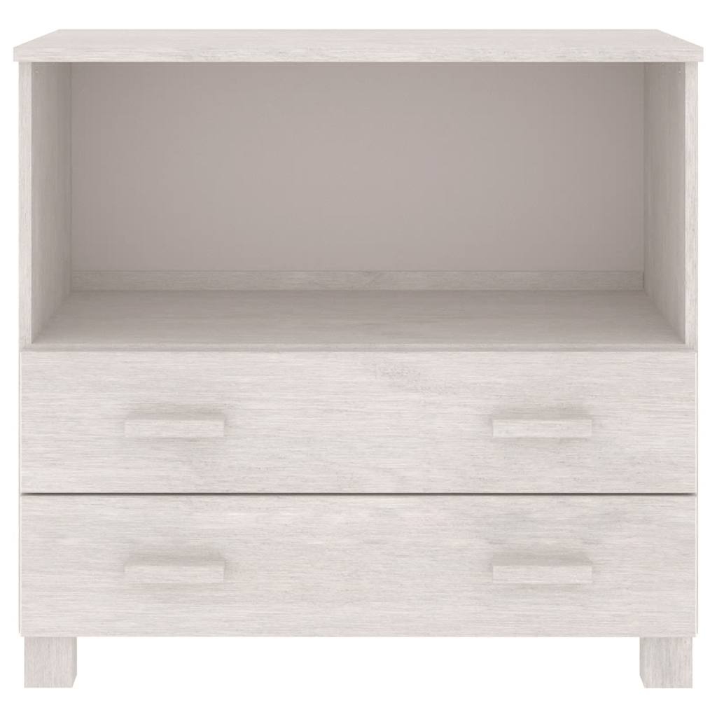HKH Aparador Hamar em Madeira de Pinho Maciça, Mdf 85 X 35 X 80 Cm - Branco