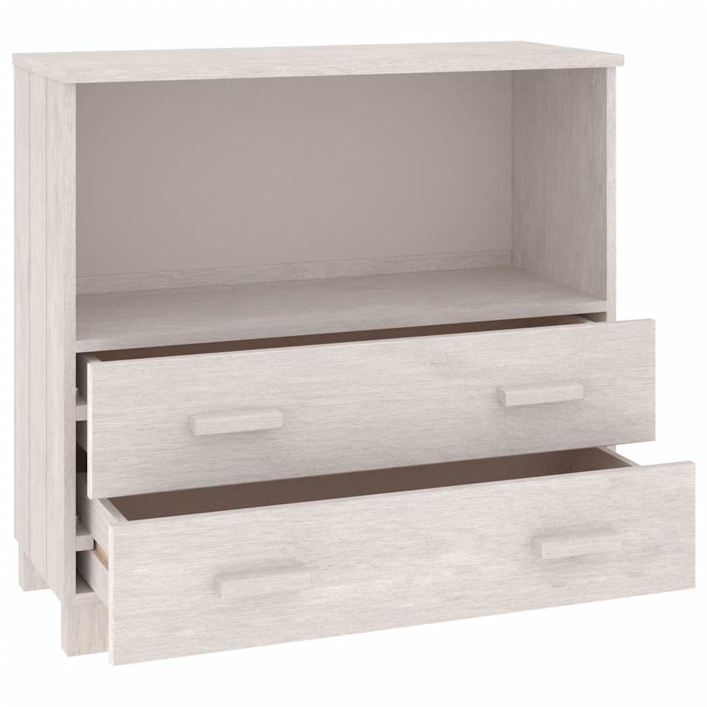 HKH Aparador Hamar em Madeira de Pinho Maciça, Mdf 85 X 35 X 80 Cm - Branco