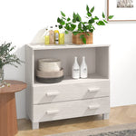 HKH Aparador Hamar em Madeira de Pinho Maciça, Mdf 85 X 35 X 80 Cm - Branco