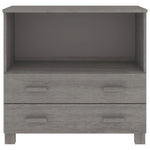 HKH Aparador Hamar em Madeira de Pinho Maciça, Mdf 85 X 35 X 80 Cm - Cinzento-Claro