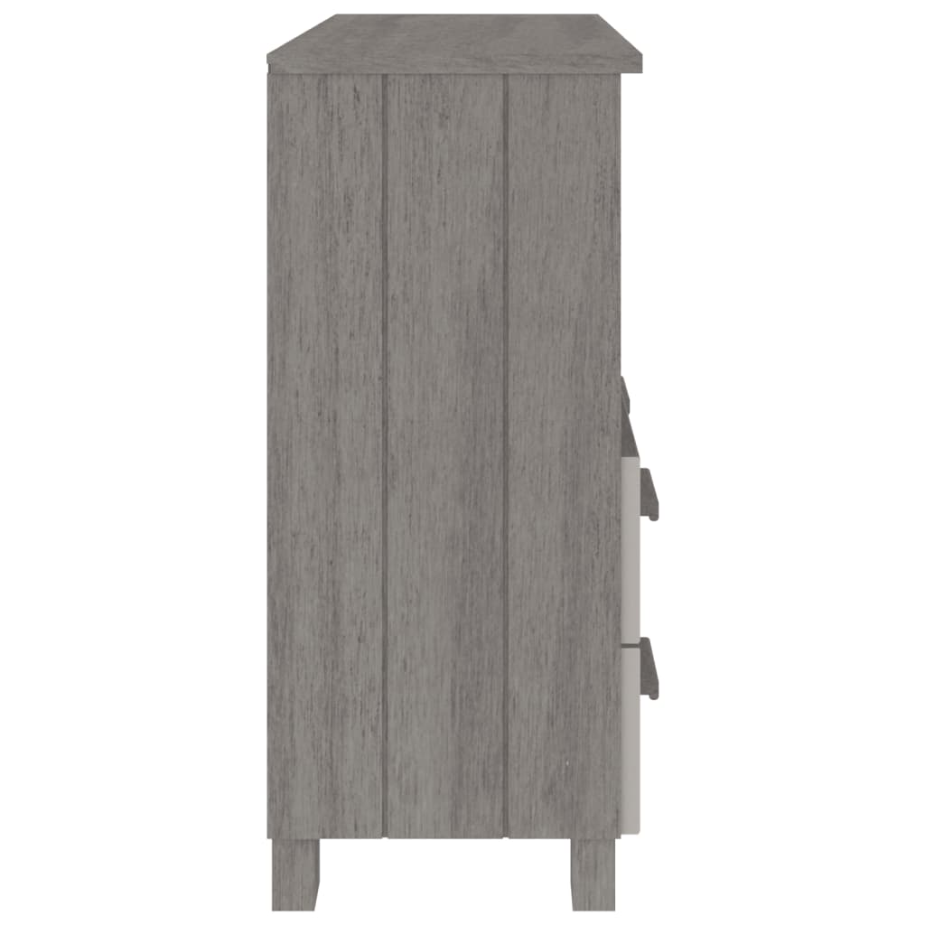 HKH Aparador Hamar em Madeira de Pinho Maciça, Mdf 85 X 35 X 80 Cm - Cinzento-Claro
