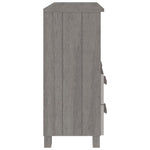 HKH Aparador Hamar em Madeira de Pinho Maciça, Mdf 85 X 35 X 80 Cm - Cinzento-Claro