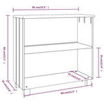 Aparador Hamar Rústico de Madera de Pino Maciza, MDF 80 x 32 x 34 cm - Blanco