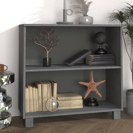 HKH Aparador Hamar Rústico en Madera de Pino Maciza, DM 80 X 32 X 34 Cm - Gris Oscuro