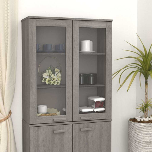 HKH Topo P/ Armário Alto Hamar em Madeira de Pinho Maciça, Mdf 80 X 32 X 31 Cm - Cinzento-Claro