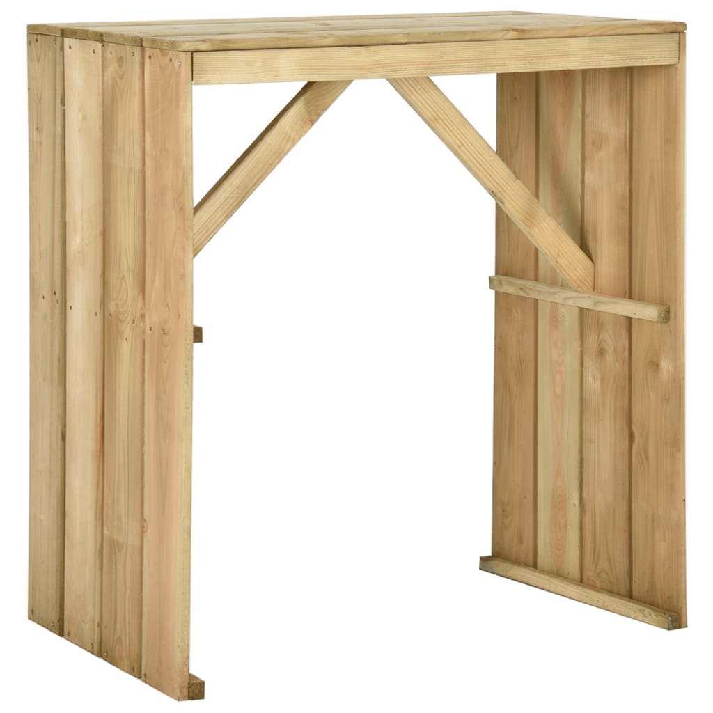 HKH Mesa de bar pino impregnado - Marrón
