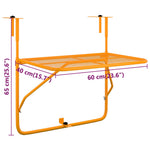 HKH Mesa para Varanda 60x40 Cm Aço - Amarelo