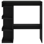 HKH Mesa de Bar com Prateleiras em Derivados de Madeira - Preto