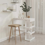 HKH Mesa de Bar com Prateleiras Brilhante - Branco