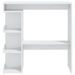 HKH Mesa de Bar com Prateleiras Brilhante - Branco
