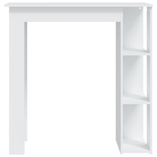 HKH Mesa de Bar con Estantes de Aglomerado - Blanco