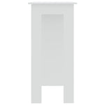 HKH Mesa de Bar com Prateleiras em Derivados de Madeira - Branco