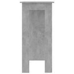 HKH Mesa de Bar com Prateleiras em Derivados de Madeira Cinza Cimento