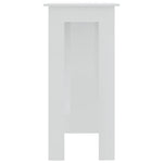 HKH Mesa de BarPrateleiras em Derivados de Madeira Brilhante - Branco