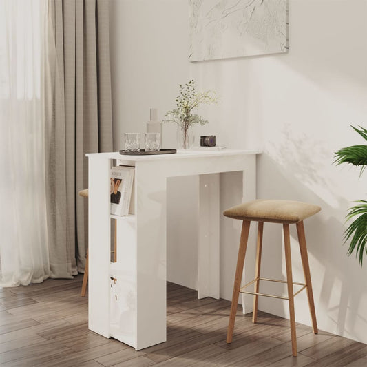 Mesa de Bar HKHEstantes en Aglomerado de Melamina de Alto Brillo - Blanco