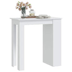 HKH Mesa de Bar com Prateleira em Derivados de Madeira - Branco