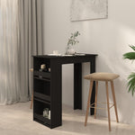 HKH Mesa de Bar com Prateleiras em Derivados de Madeira - Preto