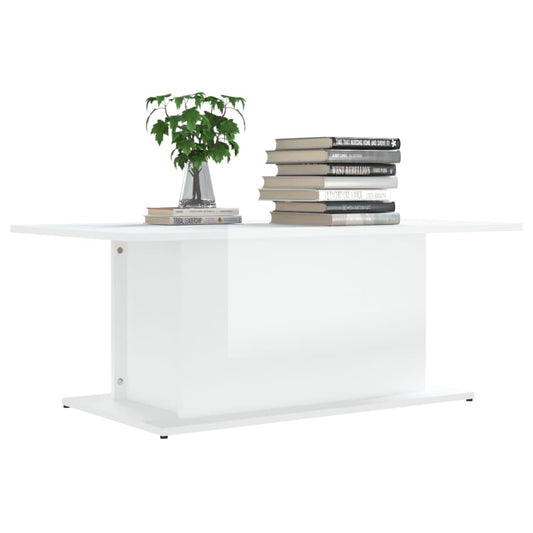 HKH Mesa de centro de madera brillante - Blanco
