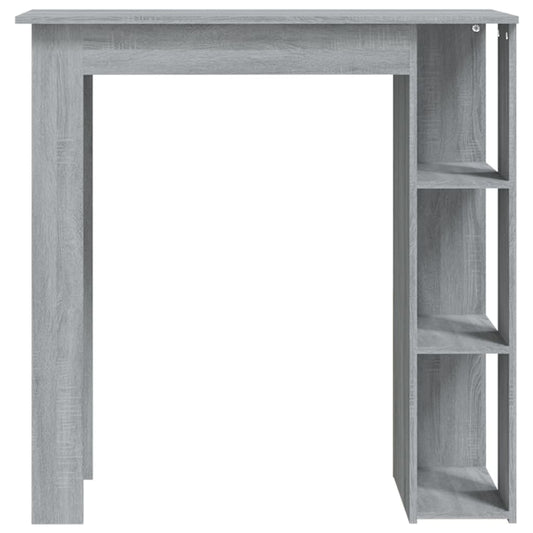 HKH Mesa de Bar com Prateleiras em Derivados de Madeira Sonoma Cinza
