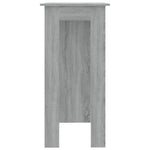 HKH Mesa de Bar com Prateleiras em Derivados de Madeira Sonoma Cinza