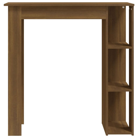 Mesa de bar HKH con estantes de madera de ingeniería marrón roble