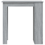 HKH Mesa de Bar com Prateleiras em Derivados de Madeira Sonoma Cinza