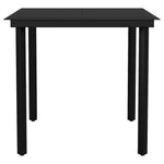 HKH Mesa de Jantar para Jardim Aço e Vidro - Preto