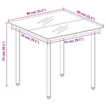 HKH Mesa de Jantar para Jardim Aço e Vidro - Preto