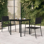 HKH Mesa de Jantar para Jardim Aço e Vidro - Preto